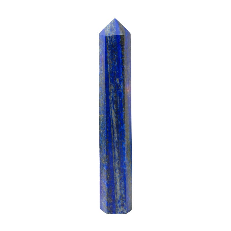 Apengshi 1PCS Natural Crystal Lapis Lazuli Tower 5963 1516cm 6 Faceted Single Point Prism Healing Crystal Wand for Meditation Reiki Chakra Therapy